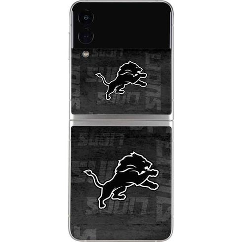 NFL Detroit Lions Black & White Galaxy Z Flip4 5G Skin